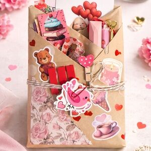 Valentine's Day Gift Set with Red and Pink Accents